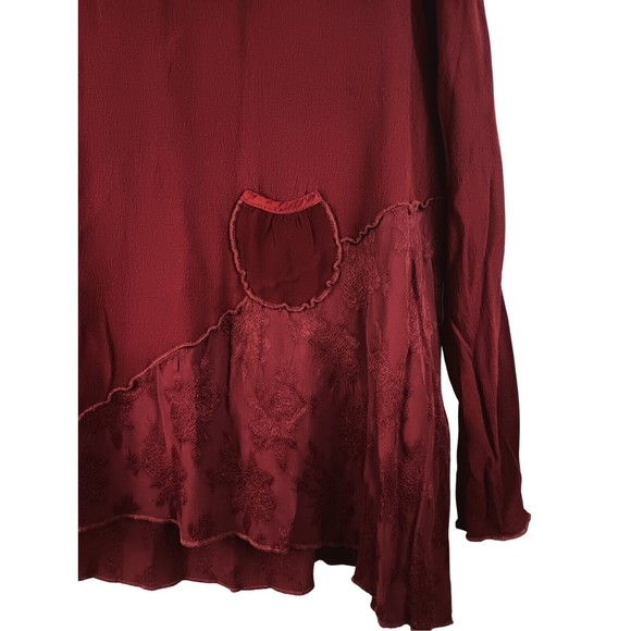 Nooshin Femme Sz S Embroidered Natural Fiber Blouse Long Sleeve Shirt - Picture 2 of 9